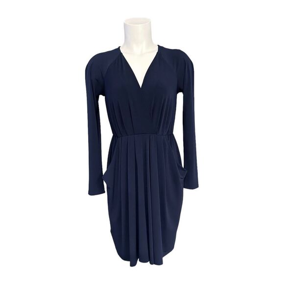 BCBGeneration Women’s Navy‎ Blue Long Sleeve With Pockets Mini Dress Size 2XS - Picture 1 of 8